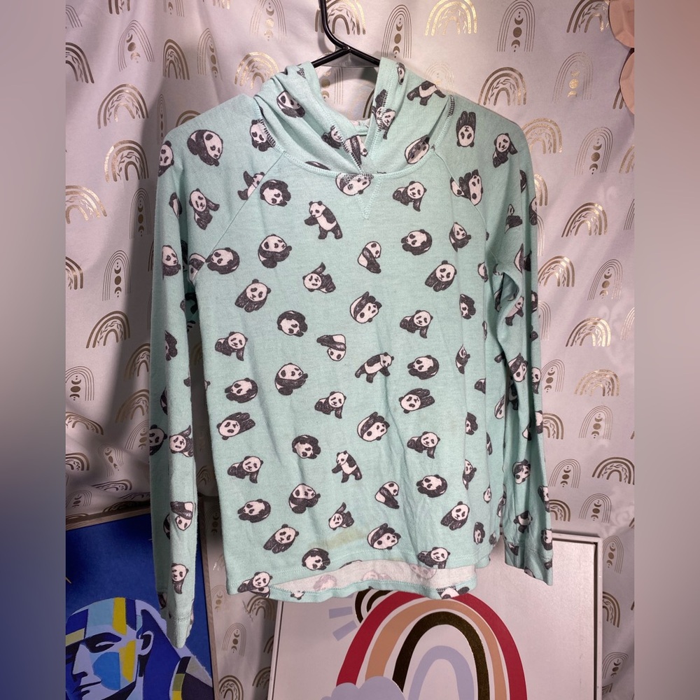 Mudd Light Green Hoodie with Panda Design